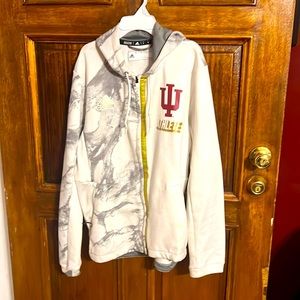 Adidas IU Athlete Zip up Hoodie. White Red Gold Grey.